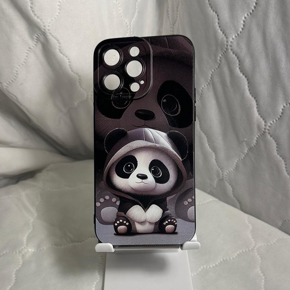 Panda Design Phone Case - Black and Gray iPhone 14 Pro Max